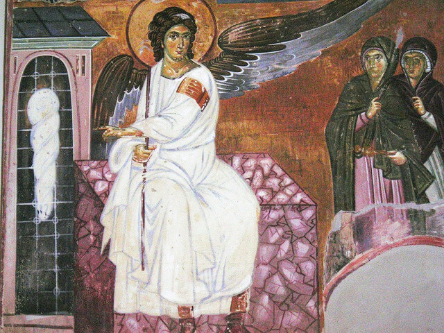 Фреска «Белый ангел». Сербский монастырь Милешево